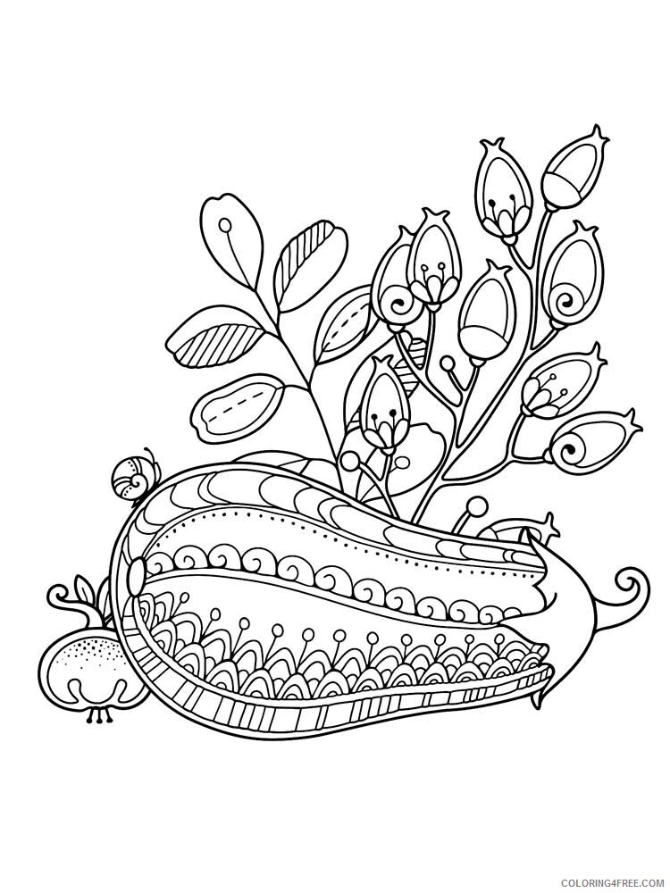 Vegetable Zentangle Coloring Pages zentangle Vegetables 4 Printable 2020 885 Coloring4free