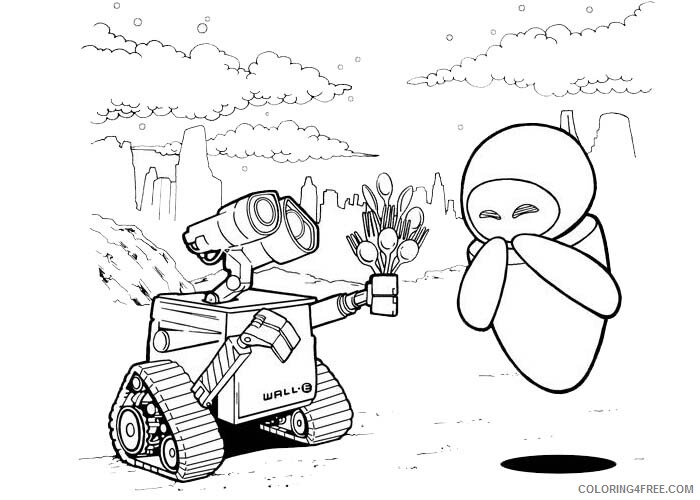 WALL E Coloring Pages TV Film Eve and Wall E Printable 2020 11146 Coloring4free