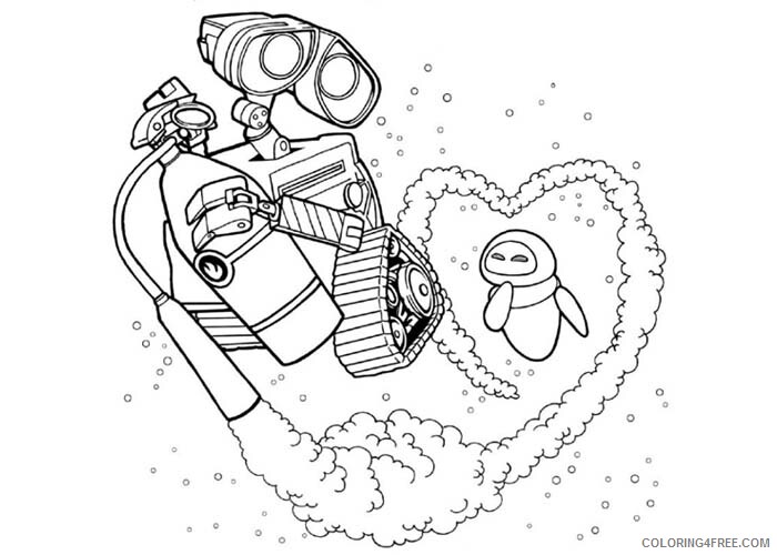 WALL E Coloring Pages TV Film Wall E inlove Printable 2020 11243 Coloring4free