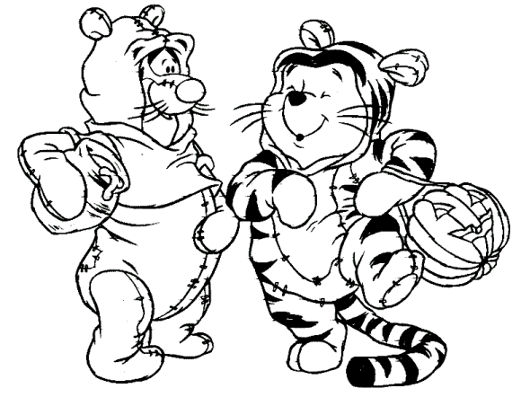 Winnie the Pooh and Tigger Coloring Pages Cartoons_ Printable 2020 Coloring4free
