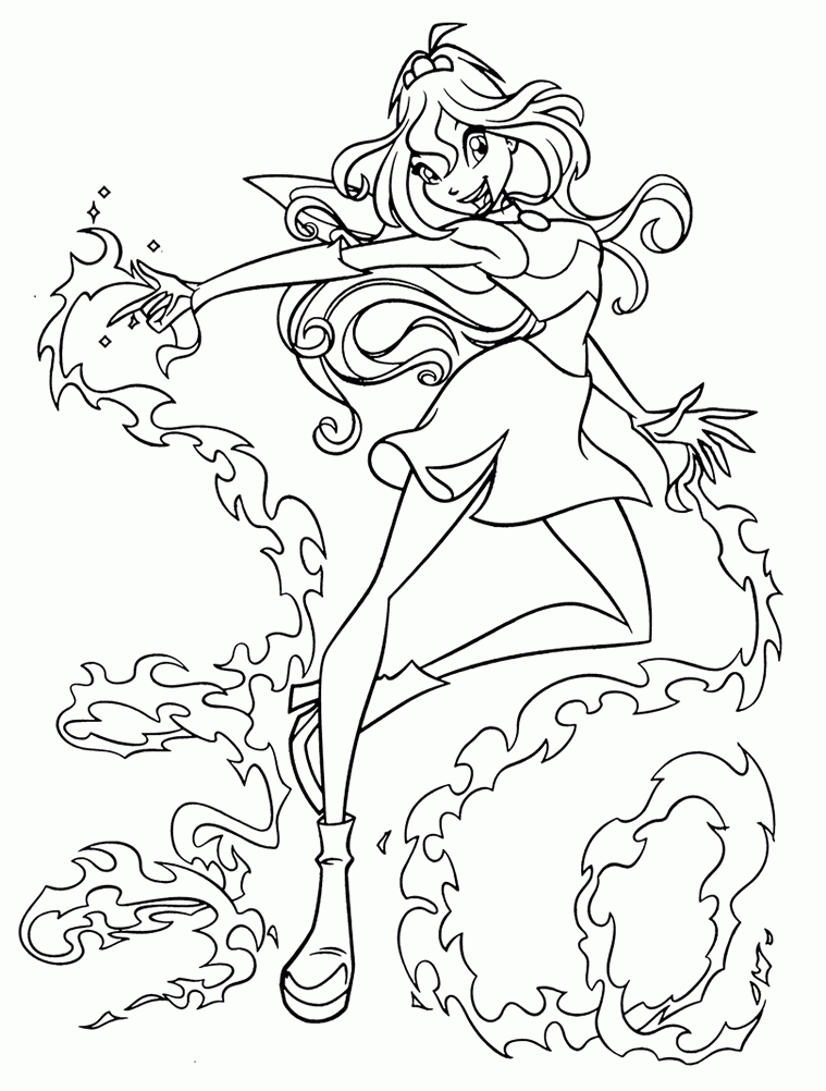 Winx Club Coloring Pages TV Film Winx Club Flora 2 Printable 2020 11540 Coloring4free