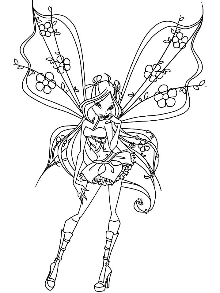 Winx Club Coloring Pages TV Film Winx Club Flora Printable 2020 11541 Coloring4free