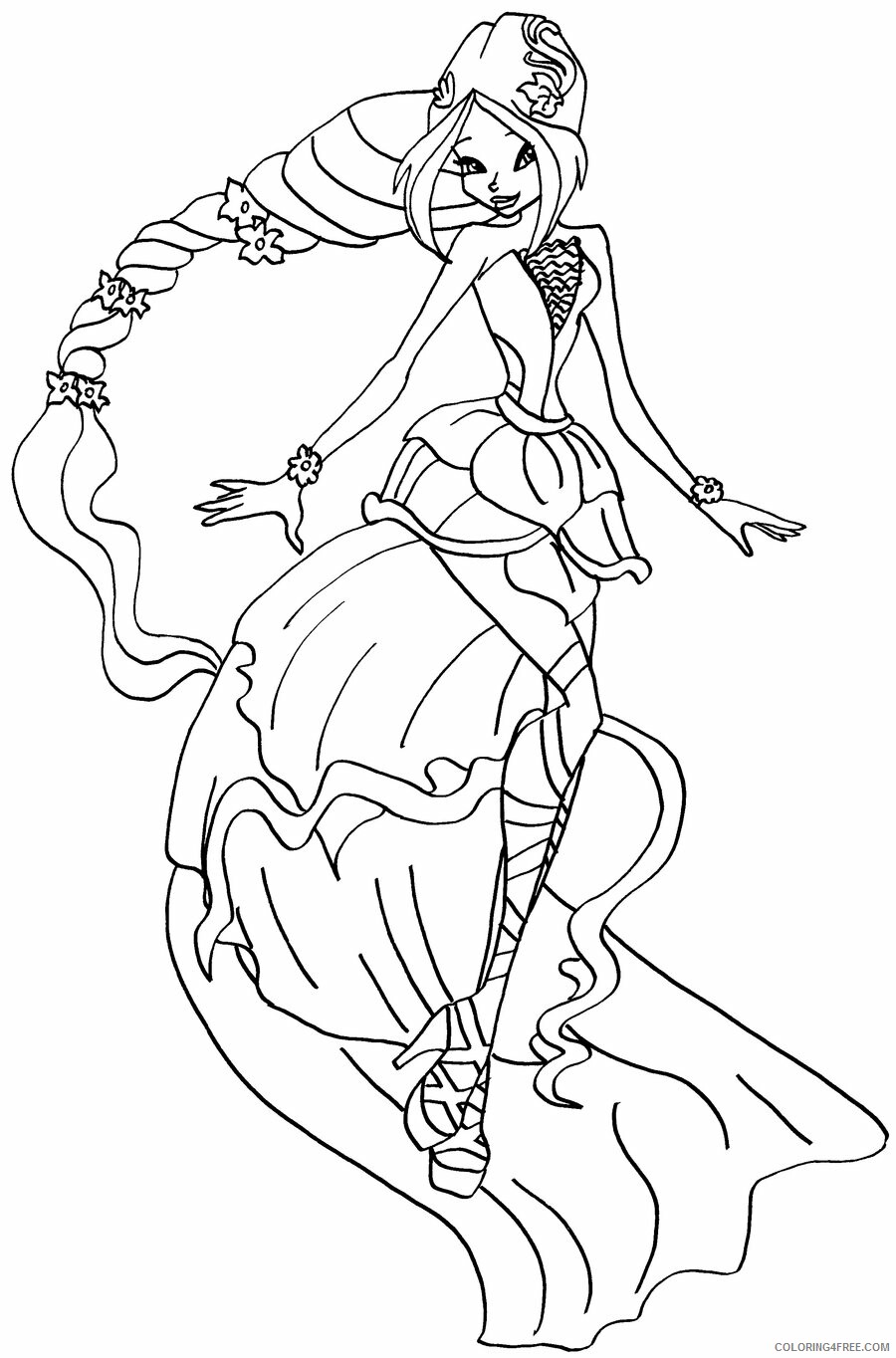 Winx Coloring Pages TV Film Winx Flora Printable 2020 11433 Coloring4free