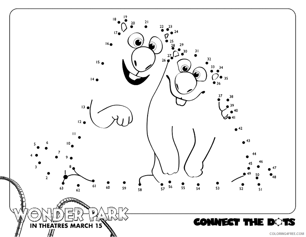 Wonder Park Coloring Pages TV Film Connect the Dots Printable 2020 11671 Coloring4free