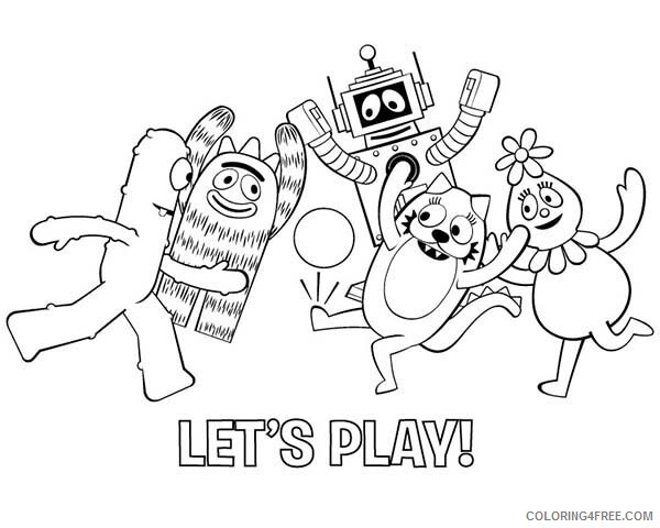 Yo Gabba Gabba Coloring Pages TV Film All Characters Playing Football 2020 11904 Coloring4free