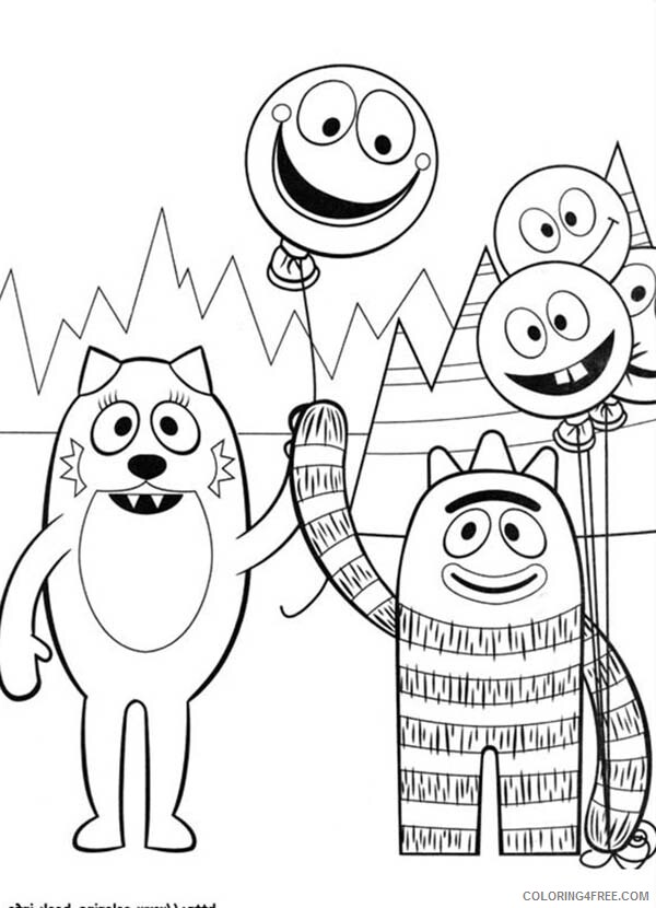 Yo Gabba Gabba Coloring Pages TV Film Brobee Give Balloon to Toodee 2020 11866 Coloring4free