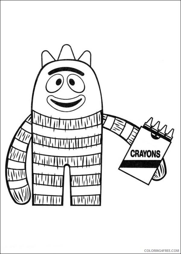Yo Gabba Gabba Coloring Pages TV Film Brobee Had Four Crayons 2020 11867 Coloring4free