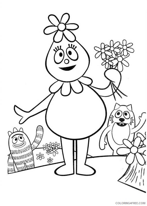 Yo Gabba Gabba Coloring Pages TV Film Pink Flower Bubble Foofa 2020 11875 Coloring4free