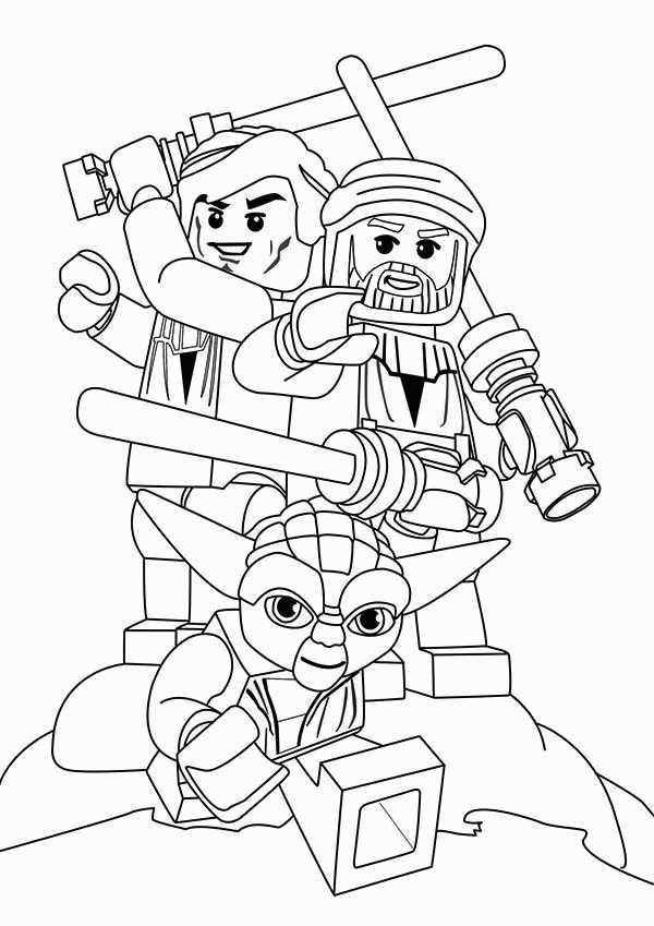 Yoda Coloring Pages TV Film Lego Star Wars Luke Obi Yoda Printable 2020 11911 Coloring4free
