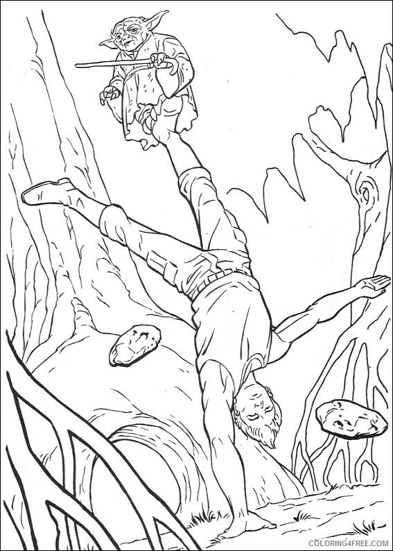 Yoda Coloring Pages TV Film Yoda Training Luke in the Swamp Star Wars 2020 11939 Coloring4free