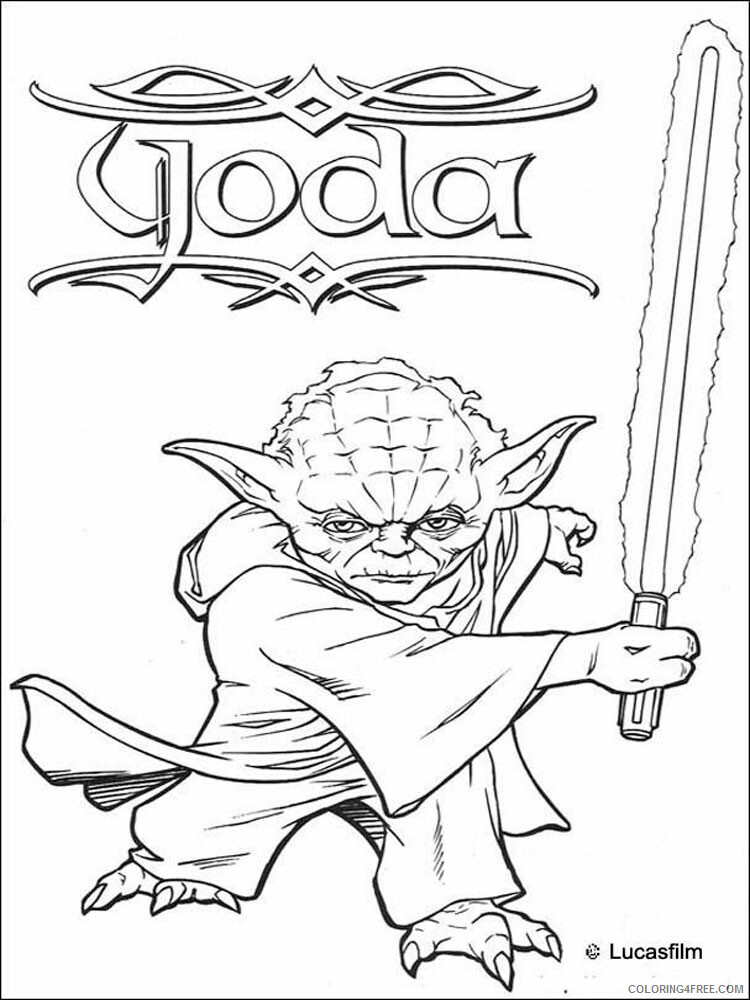 Yoda Coloring Pages TV Film star wars yoda for boys 12 Printable 2020 11926 Coloring4free