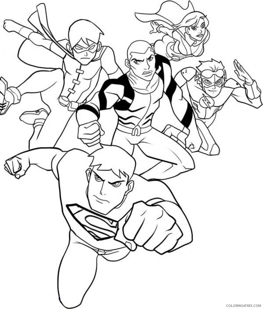 Young Justice Coloring Pages TV Film young justice league Printable 2020 11940 Coloring4free
