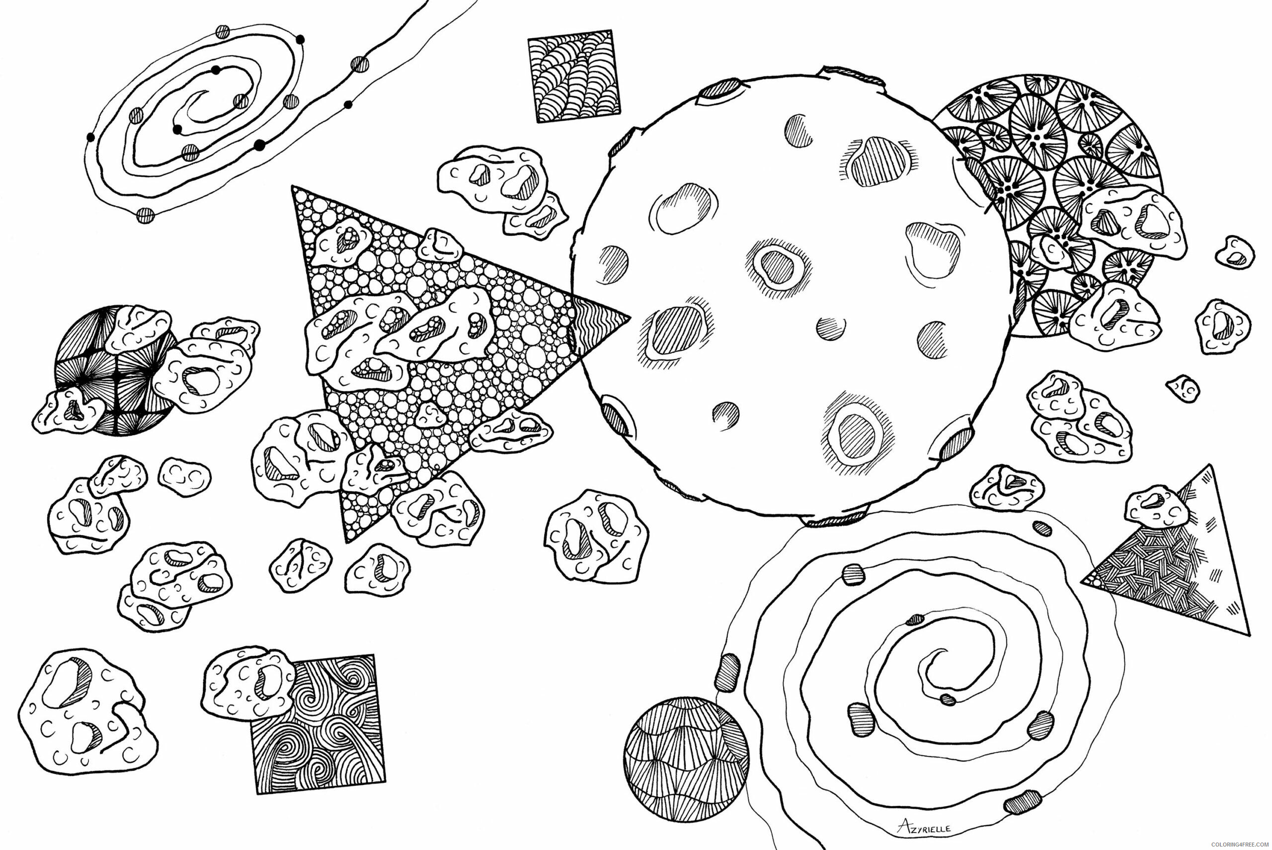 Zentangle Coloring Pages asteroids Azyrielle Printable 2020 008 Coloring4free