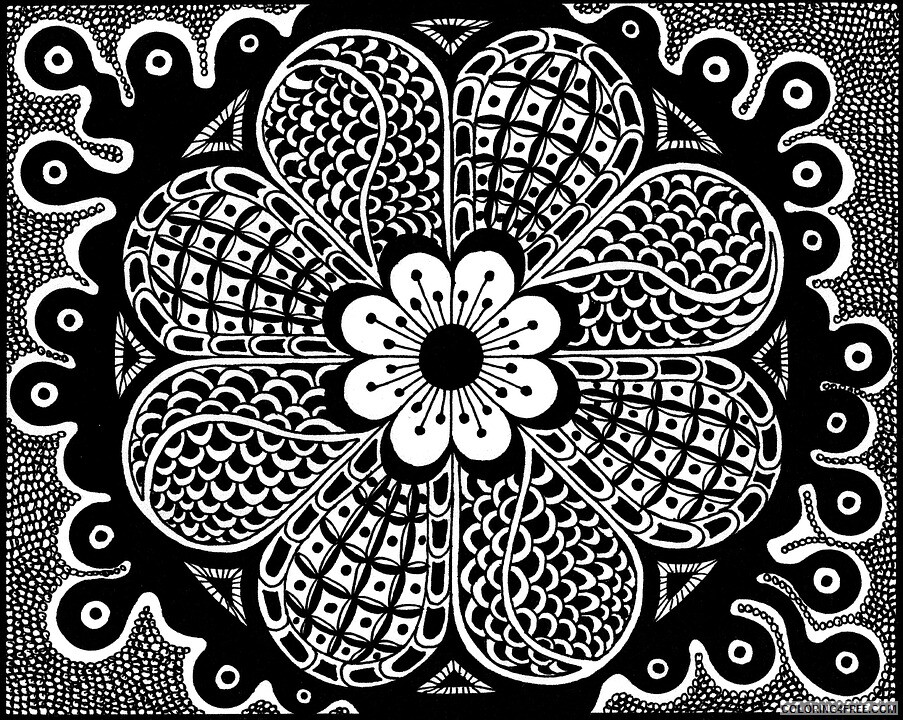 Zentangle Coloring Pages free zentangle Printable 2020 048 Coloring4free