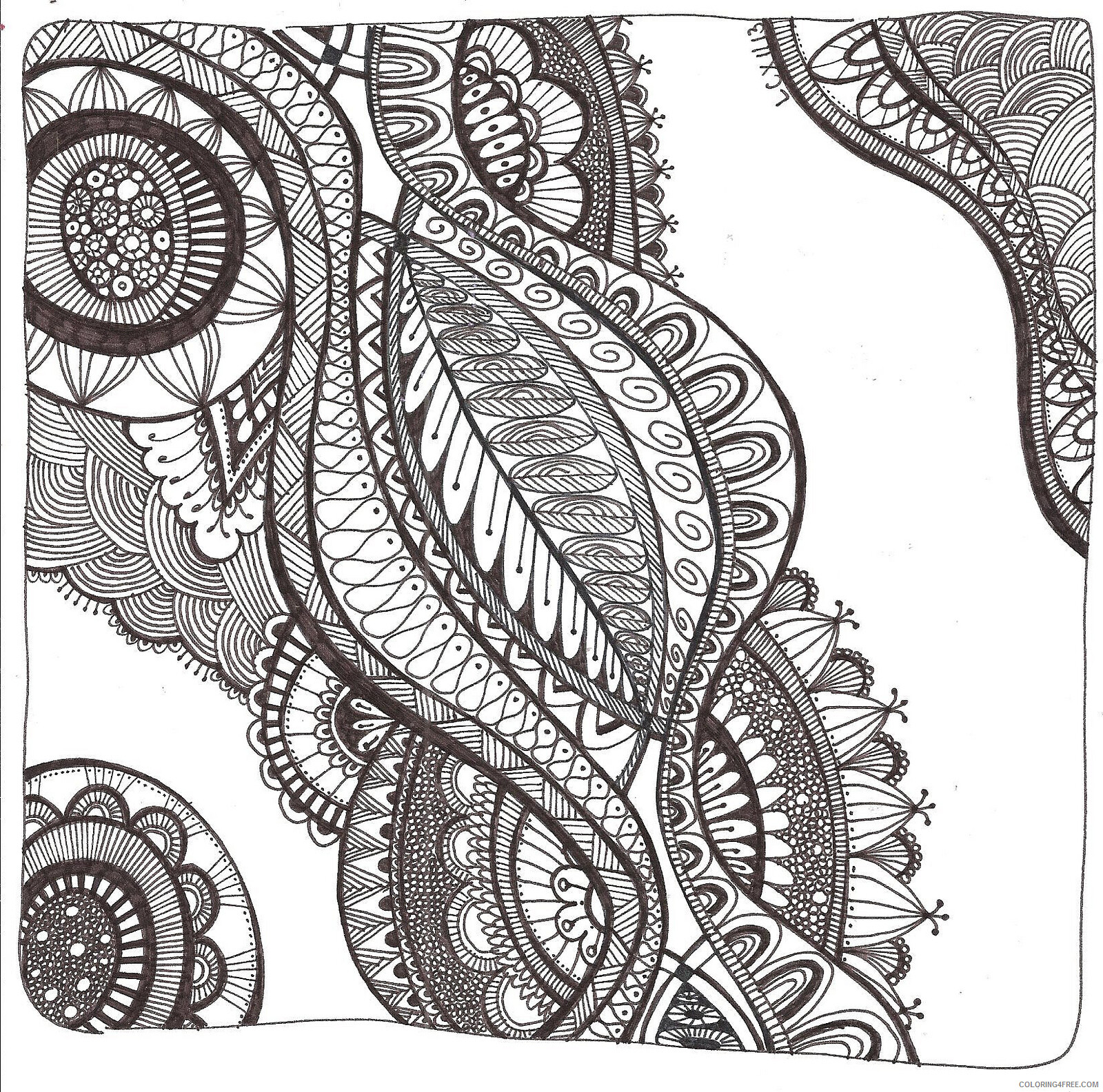 Zentangle Coloring Pages free zentangles Printable 2020 051 Coloring4free