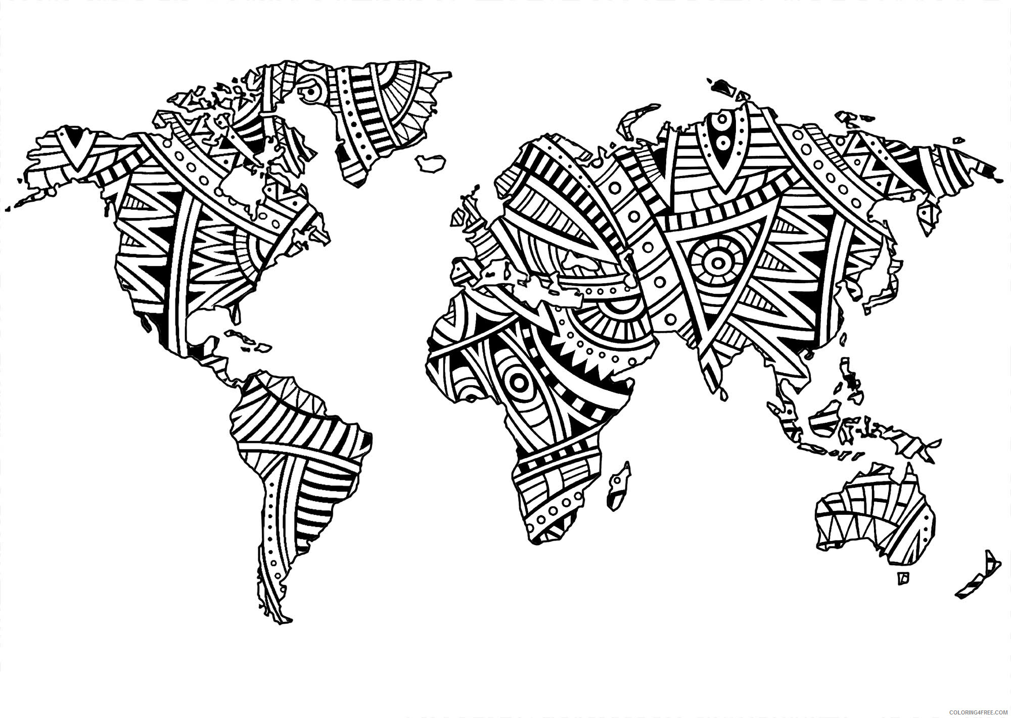 Zentangle Coloring Pages planet zentangle 2 Printable 2020 015 Coloring4free