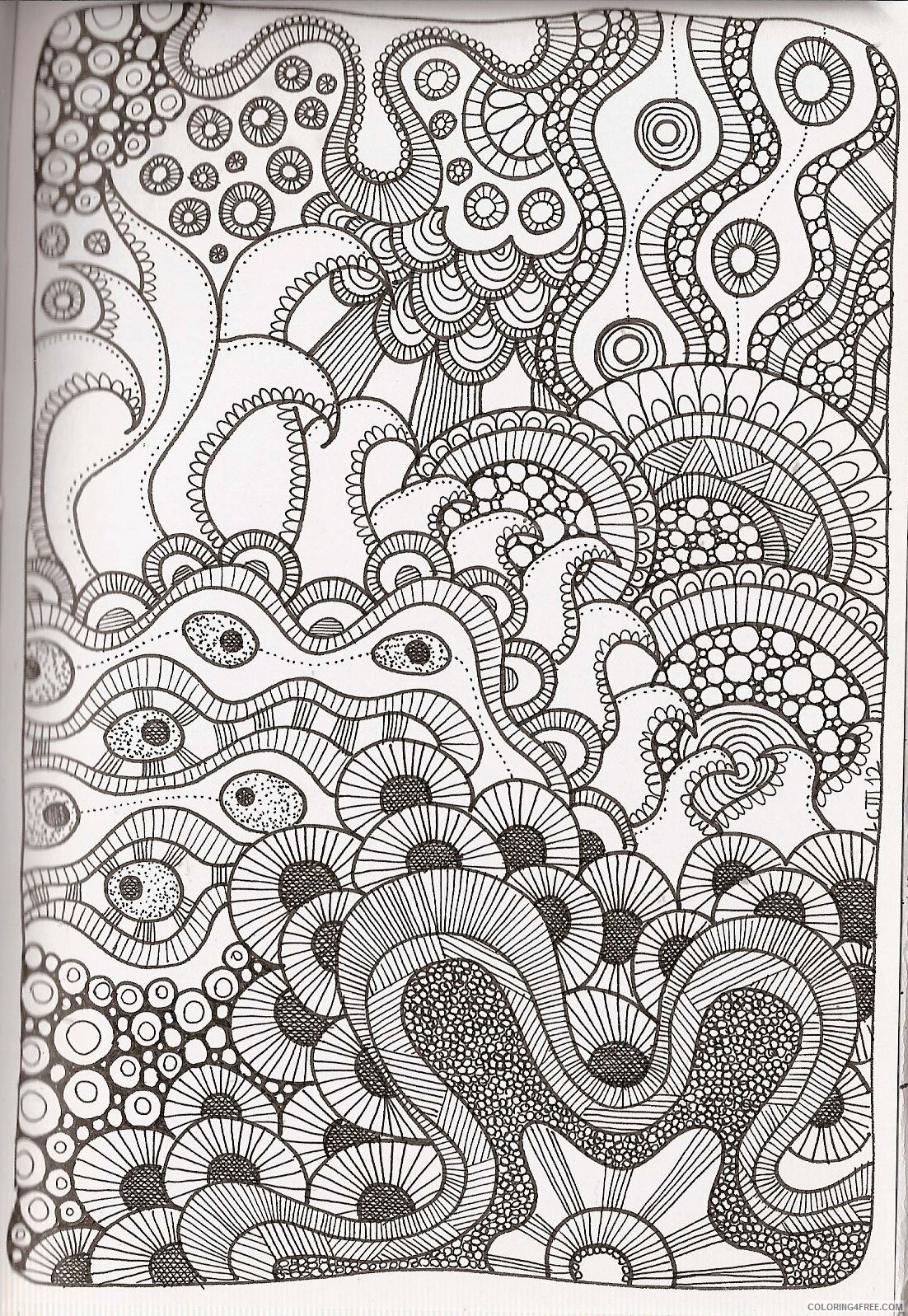 Zentangle Coloring Pages printable zentangle Printable 2020 060 Coloring4free