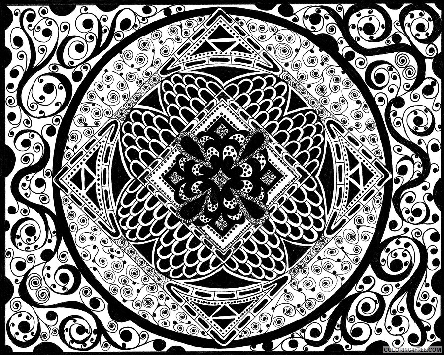 Zentangle Coloring Pages printable zentangle patterns Printable 2020 061 Coloring4free