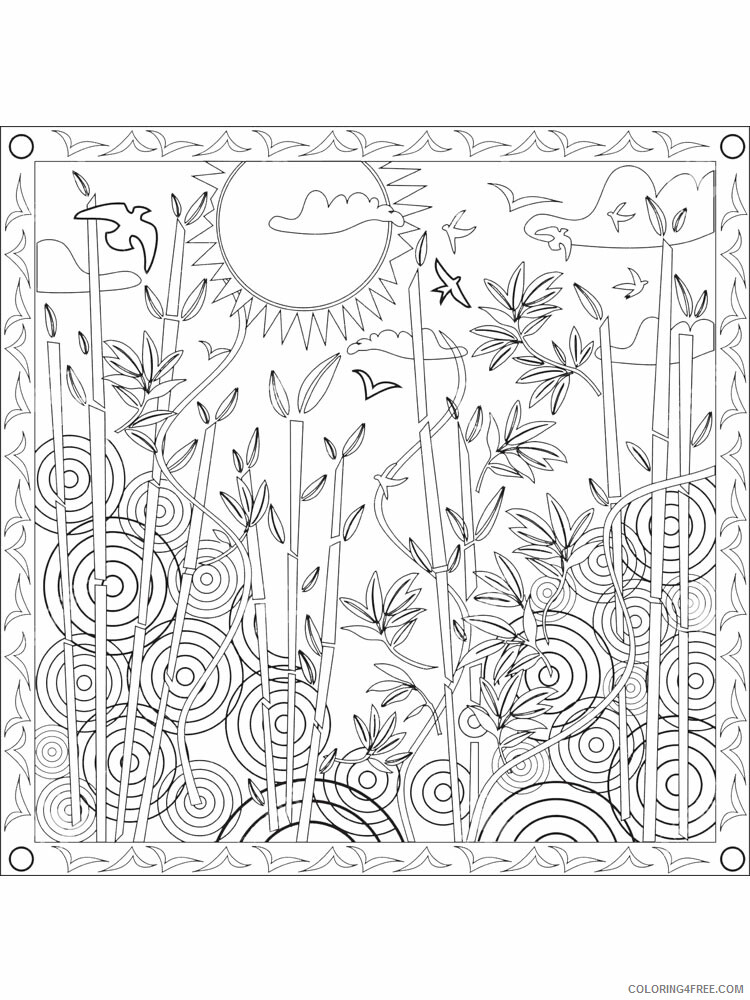 Zentangle Coloring Pages zentangle bamboo 4 Printable 2020 073 Coloring4free