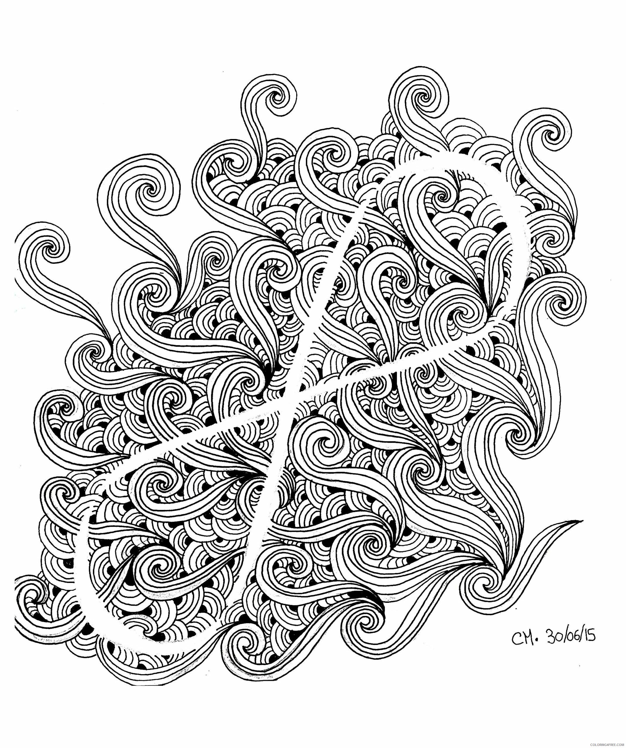 Zentangle Coloring Pages zentangle by cathym 12 Printable 2020 019 Coloring4free
