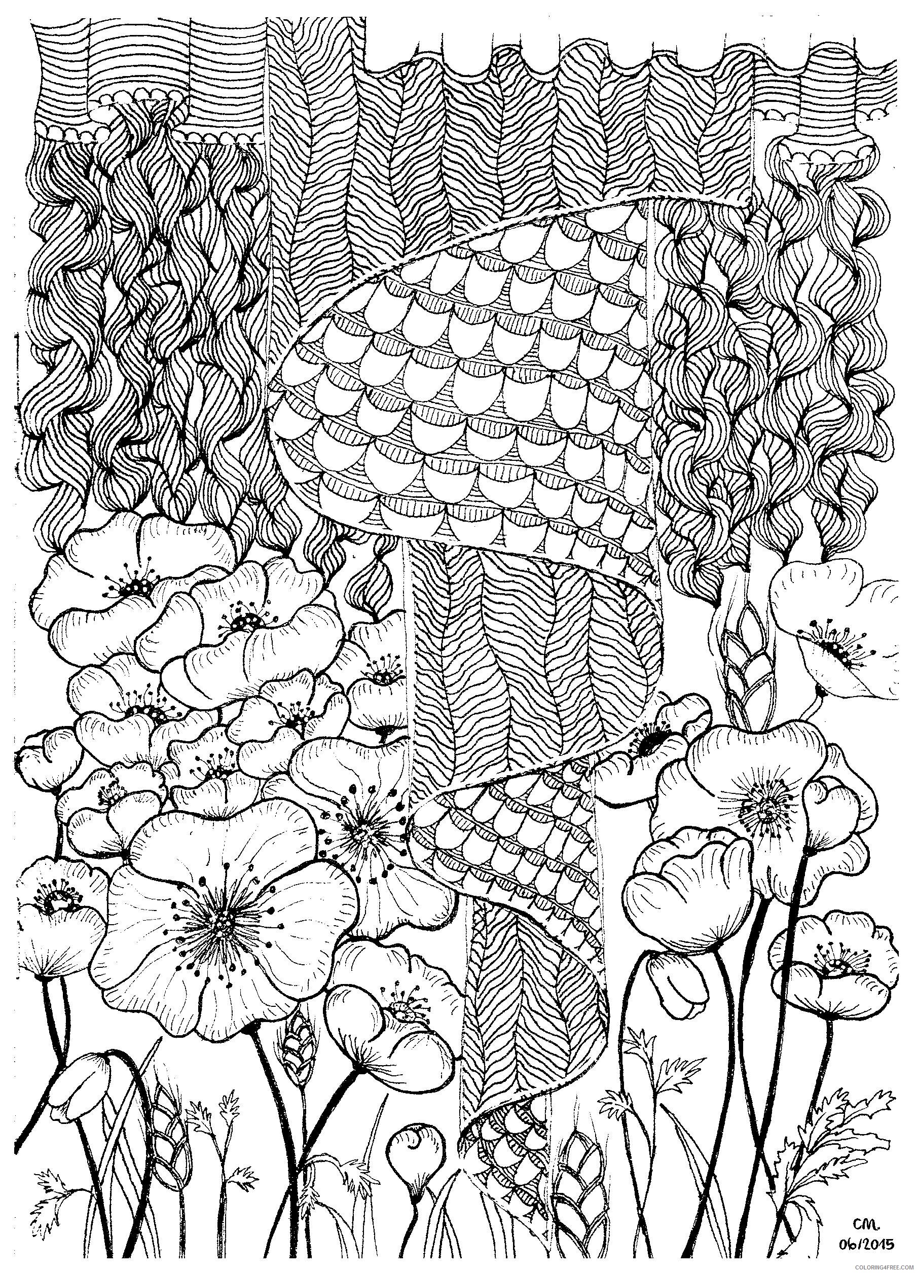Zentangle Coloring Pages zentangle by cathym 2 Printable 2020 025 Coloring4free