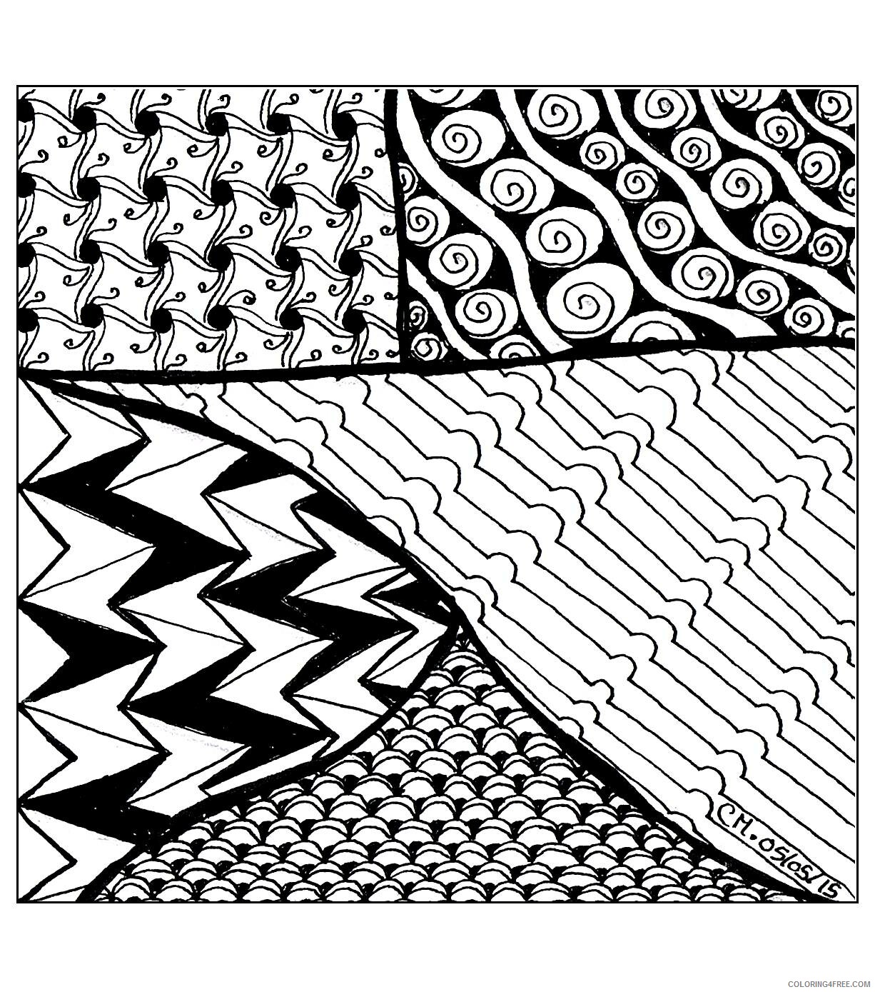Zentangle Coloring Pages zentangle by cathym 26 Printable 2020 030 Coloring4free