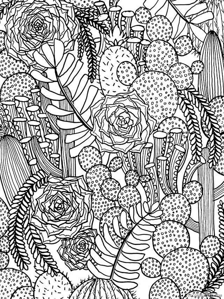 Zentangle Coloring Pages zentangle cactus 2 Printable 2020 076 Coloring4free