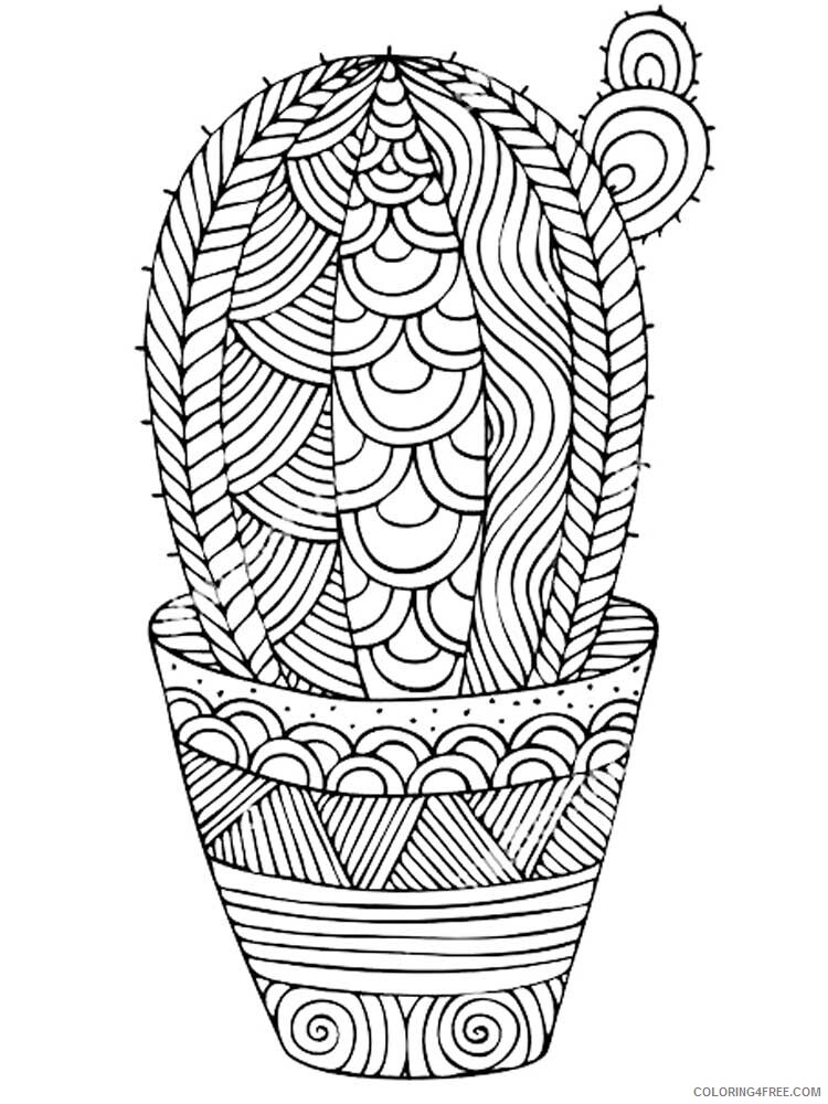 Zentangle Coloring Pages zentangle cactus 4 Printable 2020 078 Coloring4free