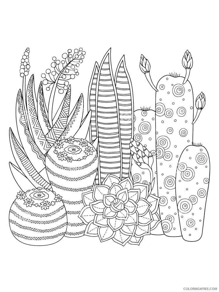 Zentangle Coloring Pages zentangle cactus 8 Printable 2020 081 Coloring4free