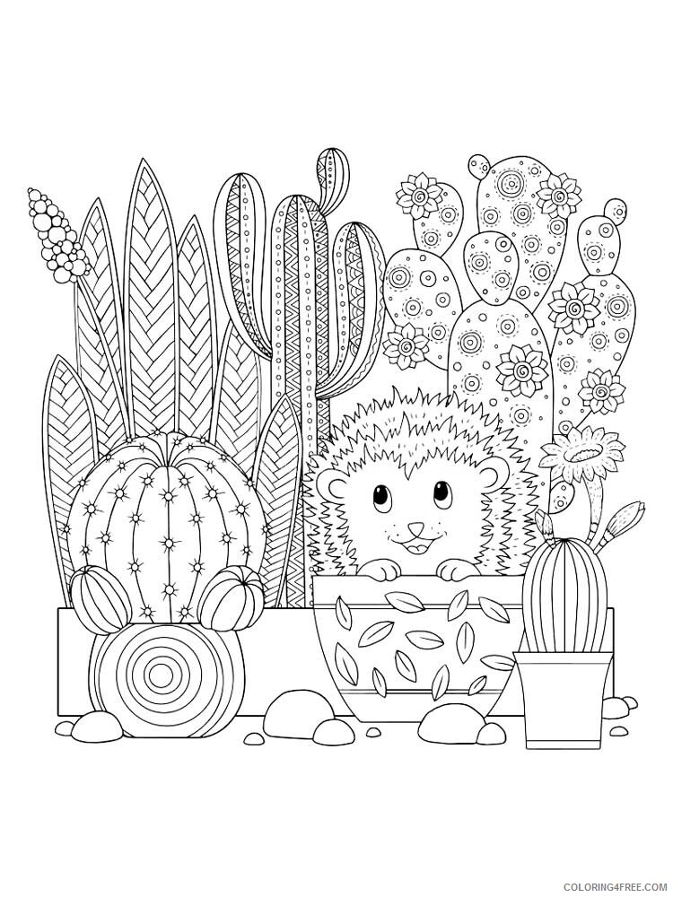 Zentangle Coloring Pages zentangle cactus 9 Printable 2020 082 Coloring4free