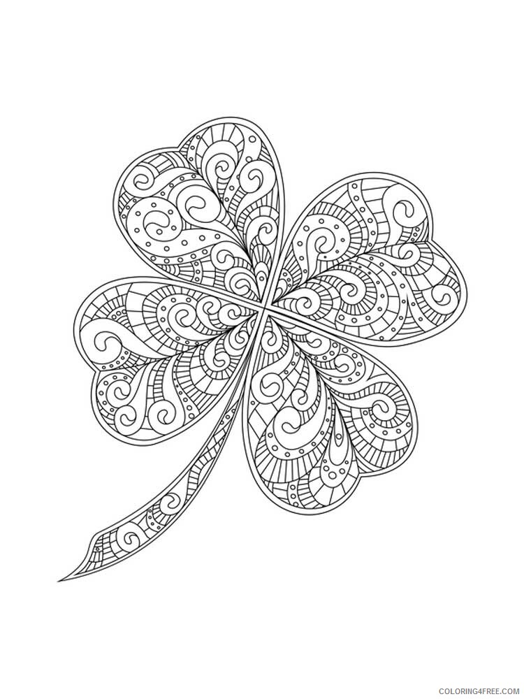 Zentangle Coloring Pages zentangle clover 1 Printable 2020 083 Coloring4free