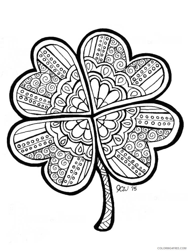 Zentangle Coloring Pages zentangle clover 2 Printable 2020 084 Coloring4free