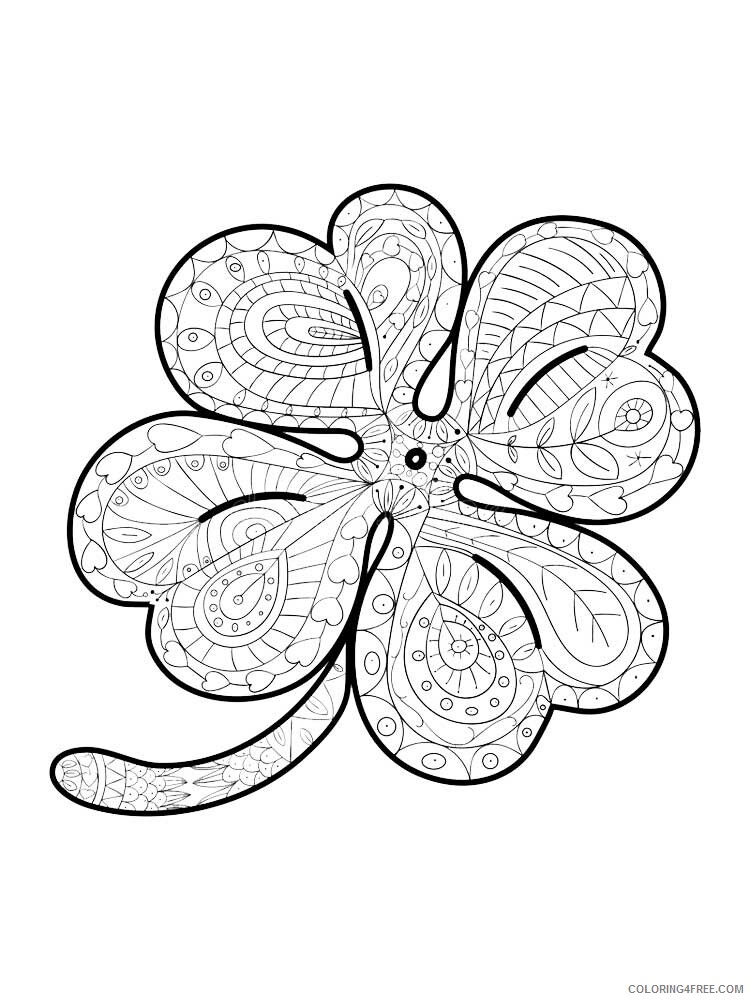 Zentangle Coloring Pages zentangle clover 6 Printable 2020 088 Coloring4free