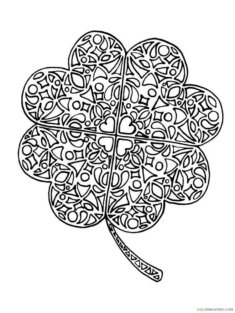 Zentangle Coloring Pages zentangle clover 7 Printable 2020 089 Coloring4free