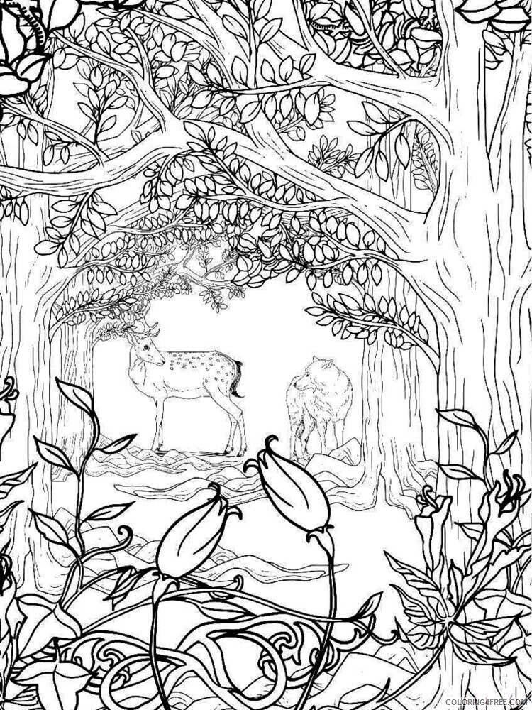 Zentangle Coloring Pages zentangle forest 2 Printable 2020 094 Coloring4free