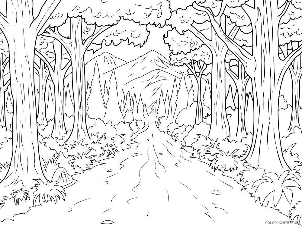 Zentangle Coloring Pages zentangle forest 3 Printable 2020 095 Coloring4free