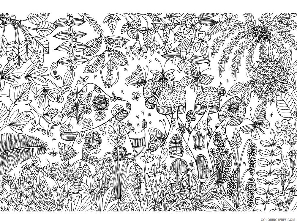 Zentangle Coloring Pages zentangle forest 6 Printable 2020 097 Coloring4free