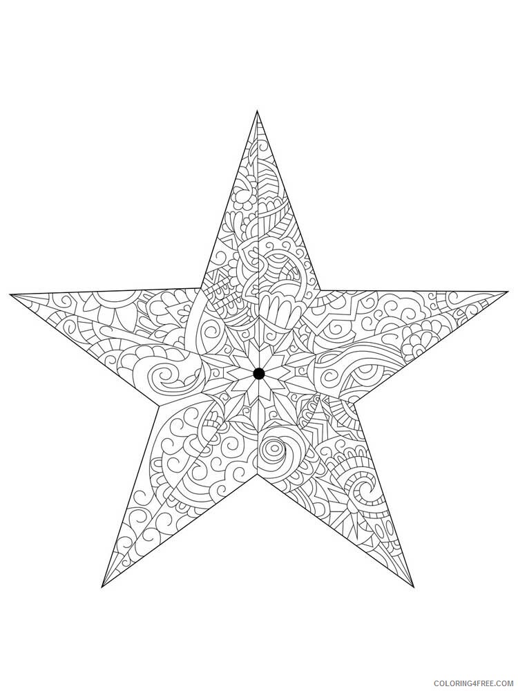 Zentangle Coloring Pages zentangle stars 6 Printable 2020 105 Coloring4free