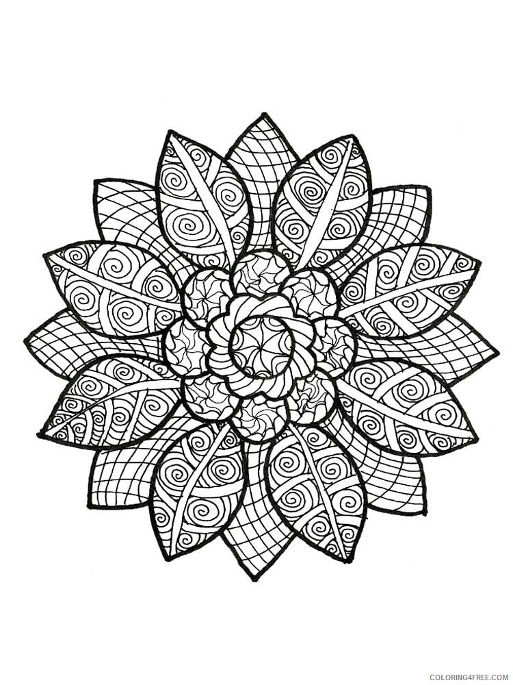 Zentangle Coloring Pages zentangle sunflower 2 Printable 2020 108 Coloring4free