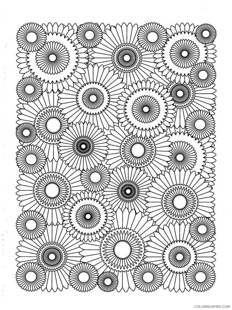 Zentangle Coloring Pages zentangle sunflower 4 Printable 2020 109 Coloring4free