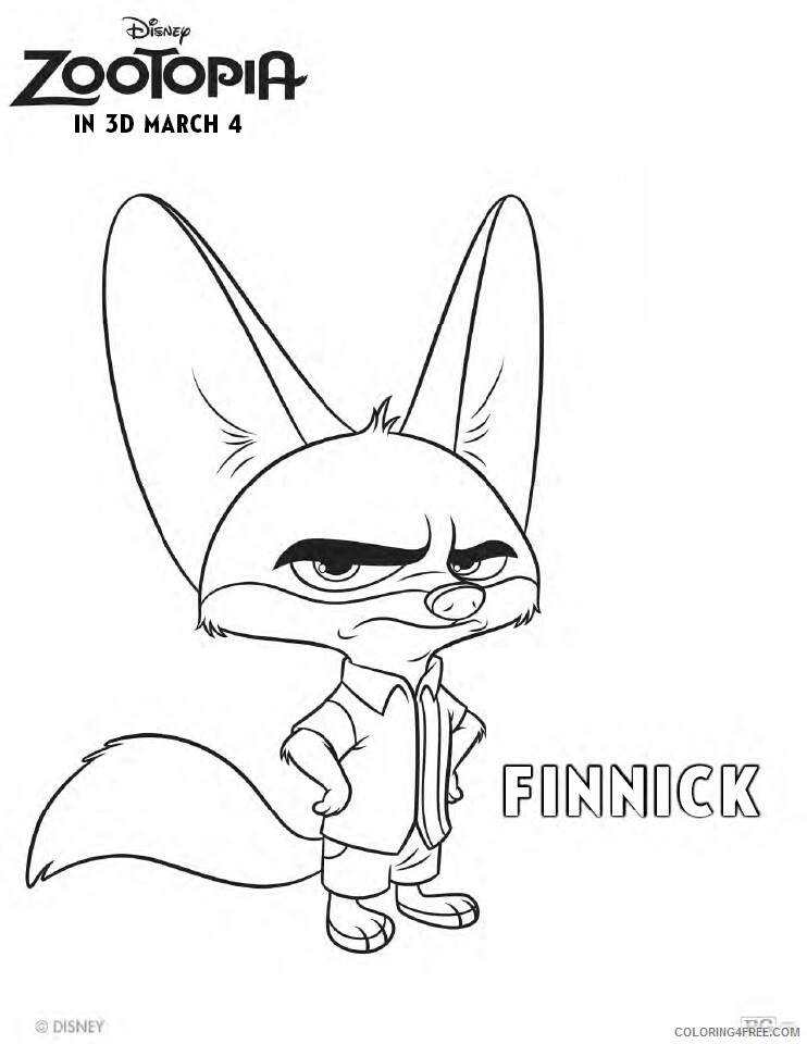 Zootopia Coloring Pages TV Film Zootopia Finnick Printable 2020 12036 Coloring4free