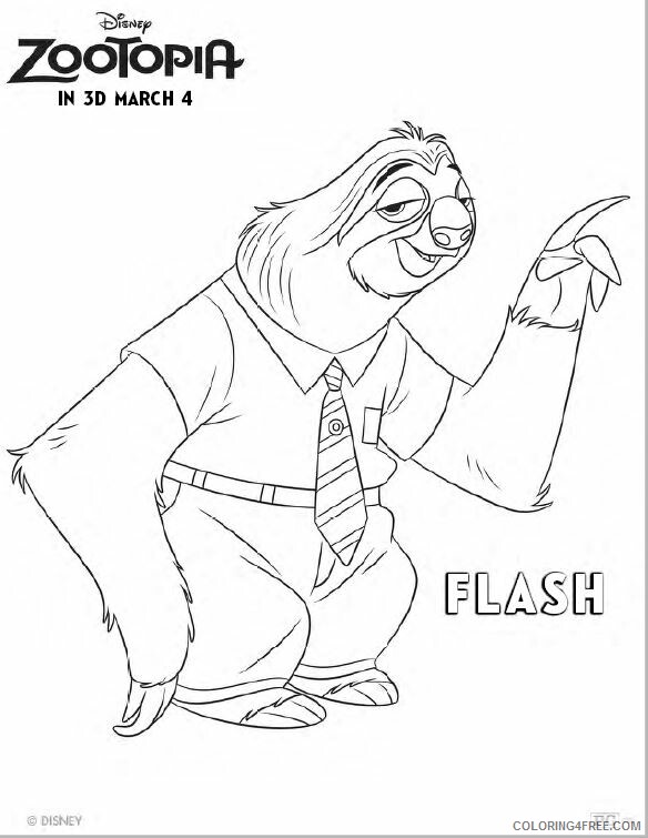 Zootopia Coloring Pages TV Film Zootopia Flash Printable 2020 12037 Coloring4free