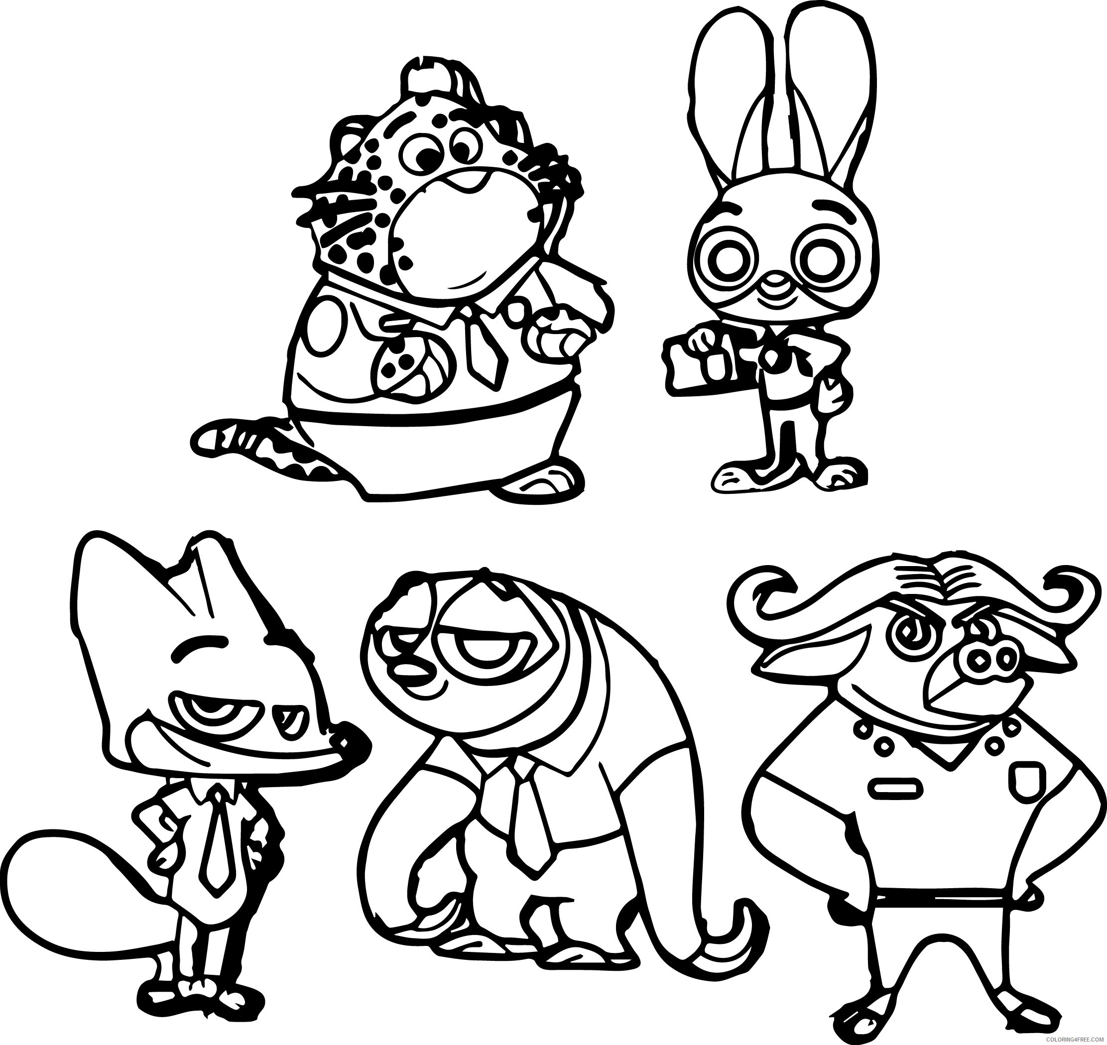 Zootopia Coloring Pages TV Film Zootopia characters Printable 2020 12034 Coloring4free