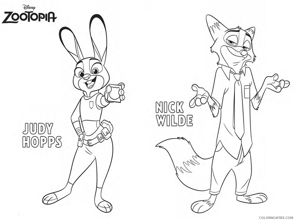 Zootopia Coloring Pages TV Film zootopia 25 Printable 2020 12021 Coloring4free