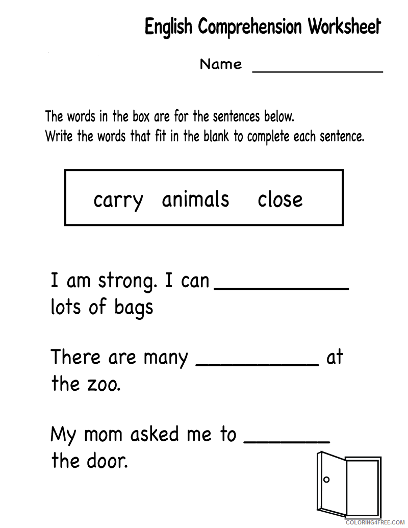 1st Grade Coloring Pages Educational English Comprehension Worksheets 2020 0039 Coloring4free