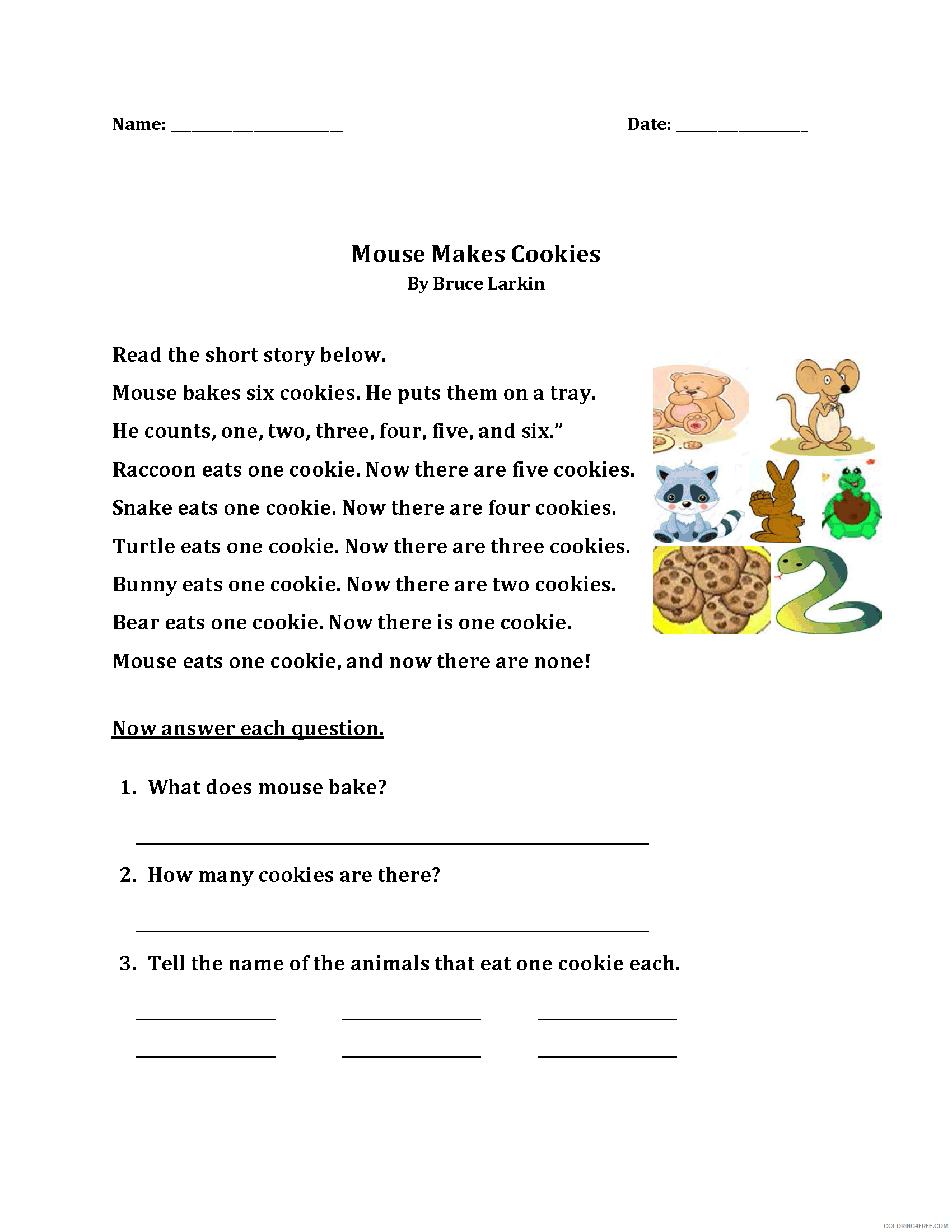 1st Grade Coloring Pages Educational English Story Worksheet Printable 2020 0042 Coloring4free