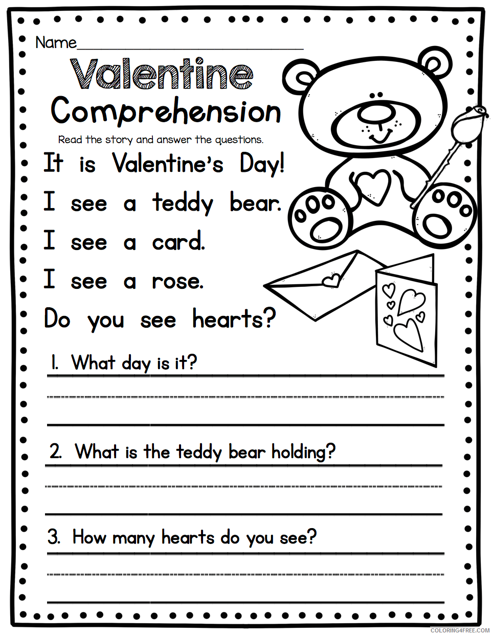 1st Grade Coloring Pages Educational English Worksheets Valentine 2020 0052 Coloring4free