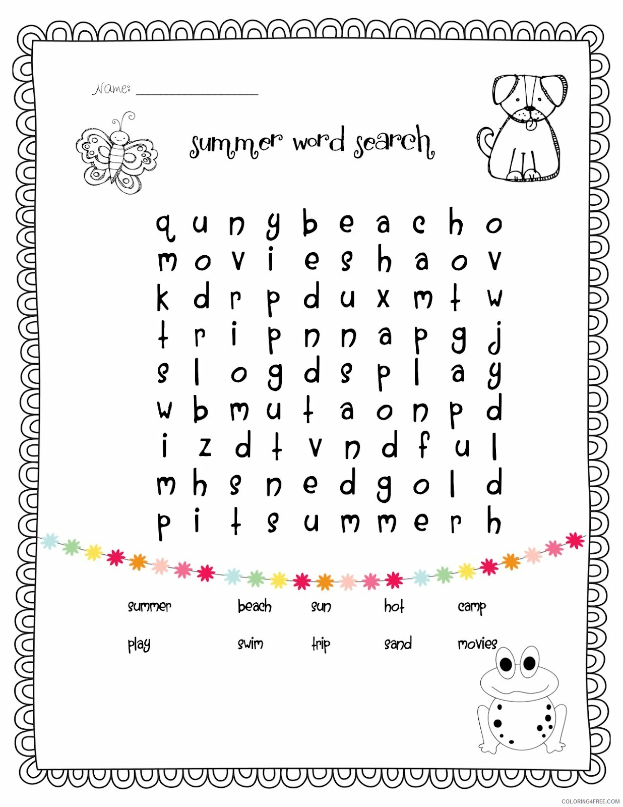 1st Grade Coloring Pages Educational Grammar Word Search Printable 2020 0053 Coloring4free