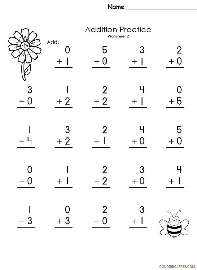 1st Grade Coloring Pages Educational Math Addition Practice Printable 2020 0055 Coloring4free