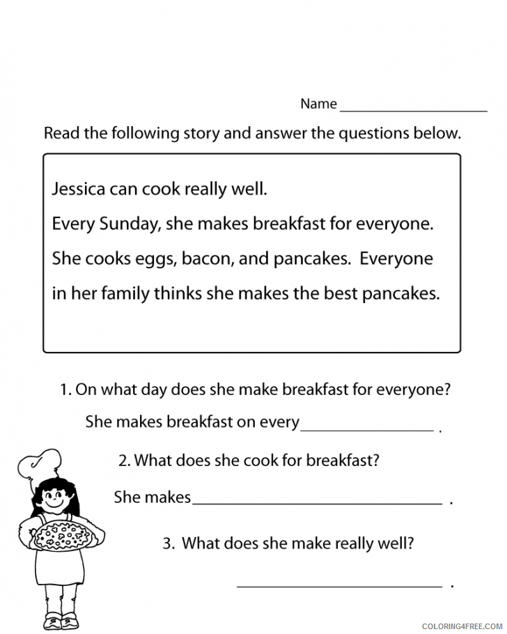 1st Grade Coloring Pages Educational Read and Answer Worksheets 2020 0091 Coloring4free